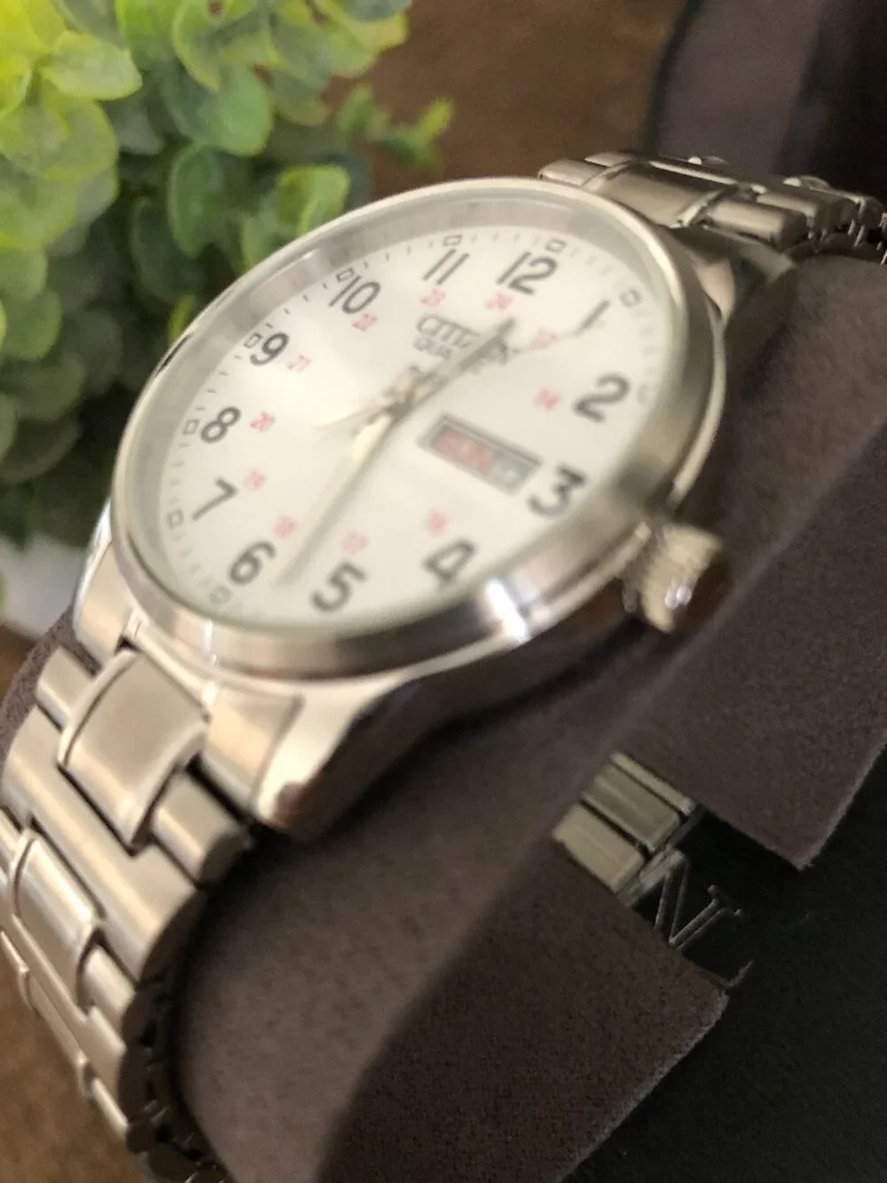 CITIZEN Men's Silver Toned Quartz Watch, Stretch Band